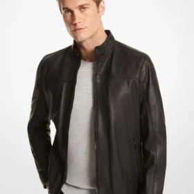 Lark Black Trucker Leather Jacket