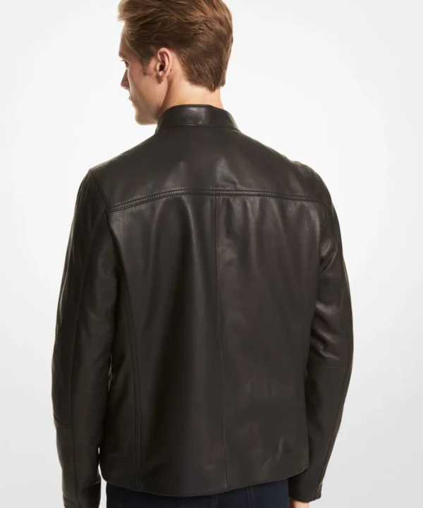 Lark Black Trucker Leather Jacket