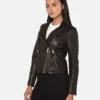 Badly Women Biker Leather Jacket