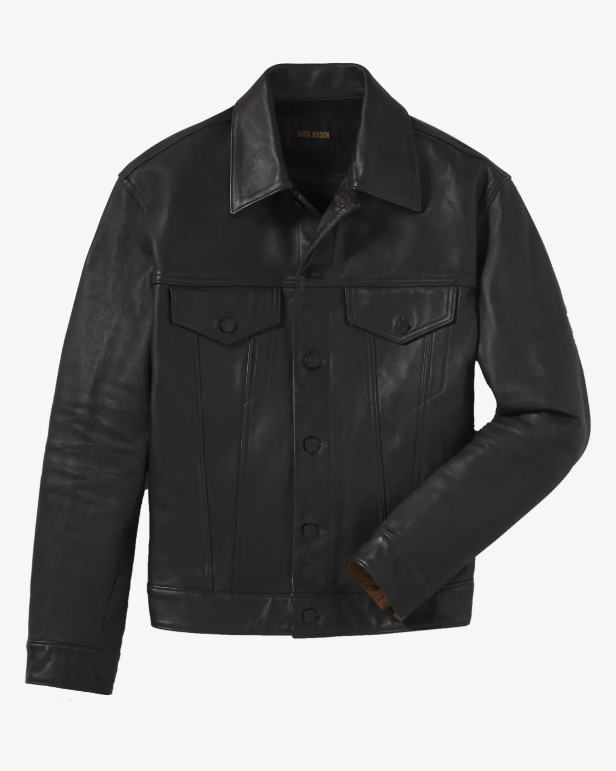 Black Leather Bruiser Trucker Jacket