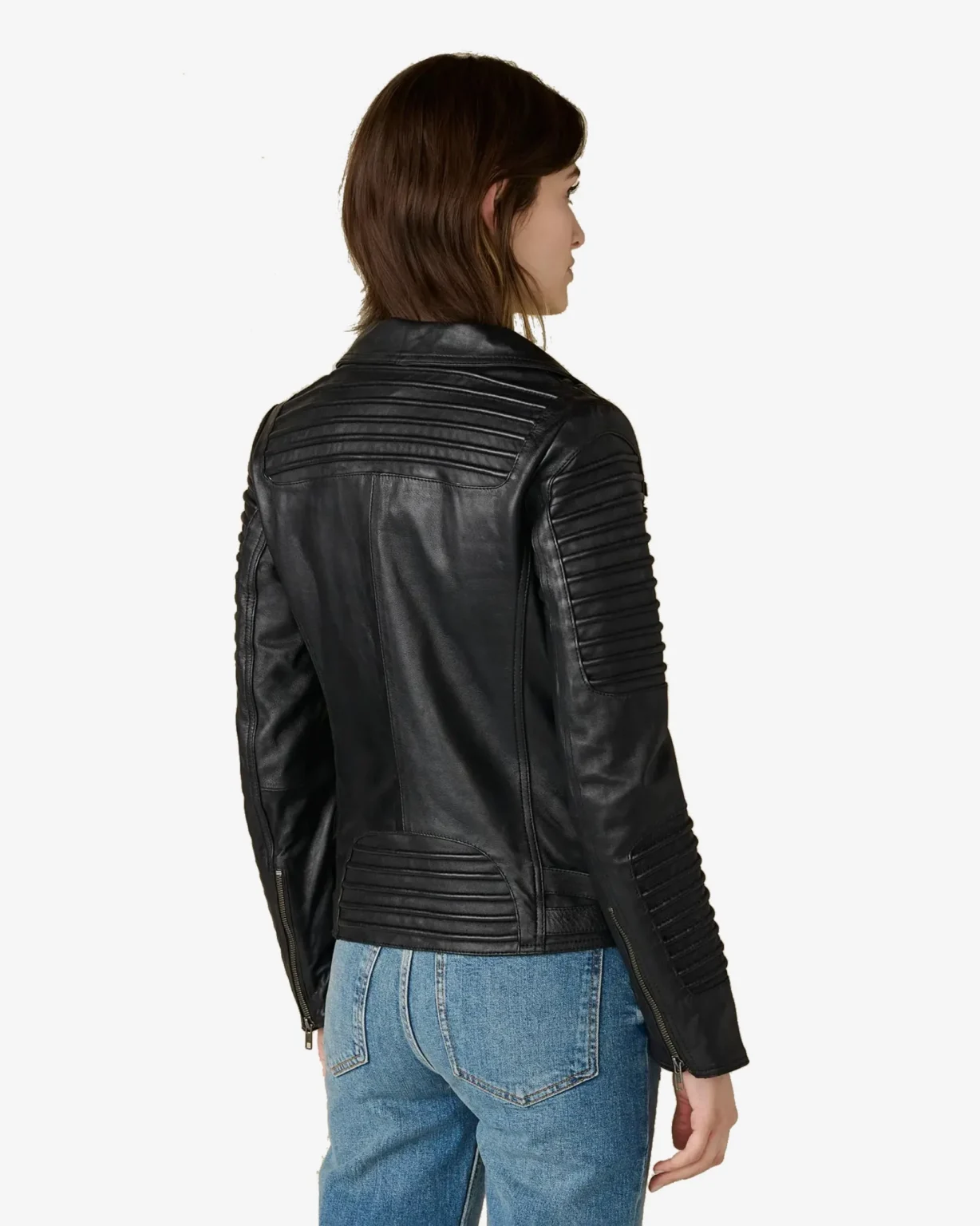 Brandy Black Quilted Biker Leather Jacket