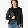 Brandy Black Quilted Biker Leather Jacket