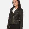 Cargo Black Moto Leather Jacket