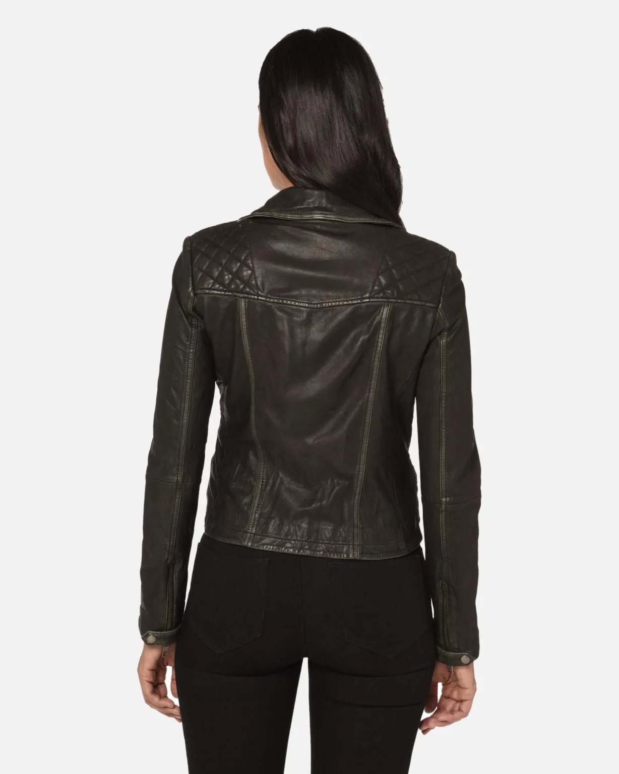 Cargo Black Moto Leather Jacket