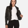 Cargo Black Moto Leather Jacket