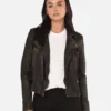 Cargo Black Moto Leather Jacket