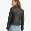 Emma Black Cafe Racer Leather Jacket