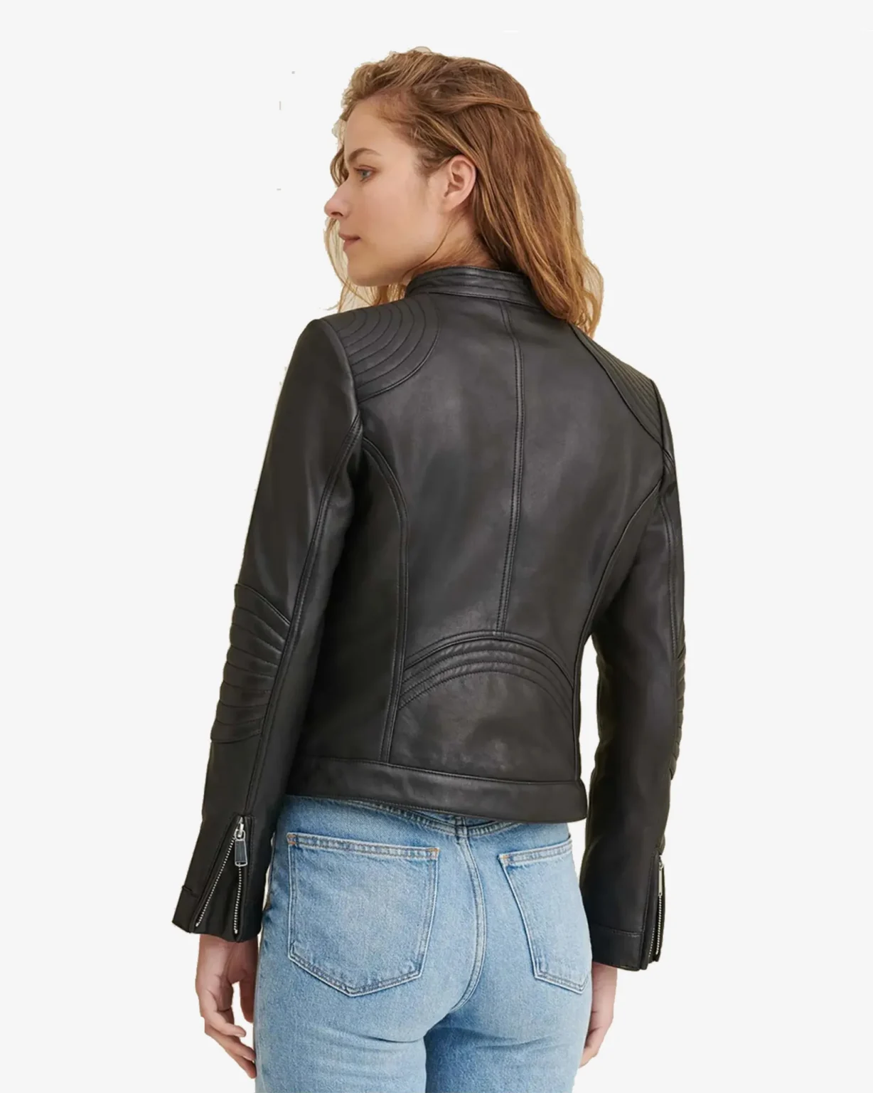 Emma Black Cafe Racer Leather Jacket