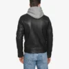 Eric Black Hooded Leather Jacket