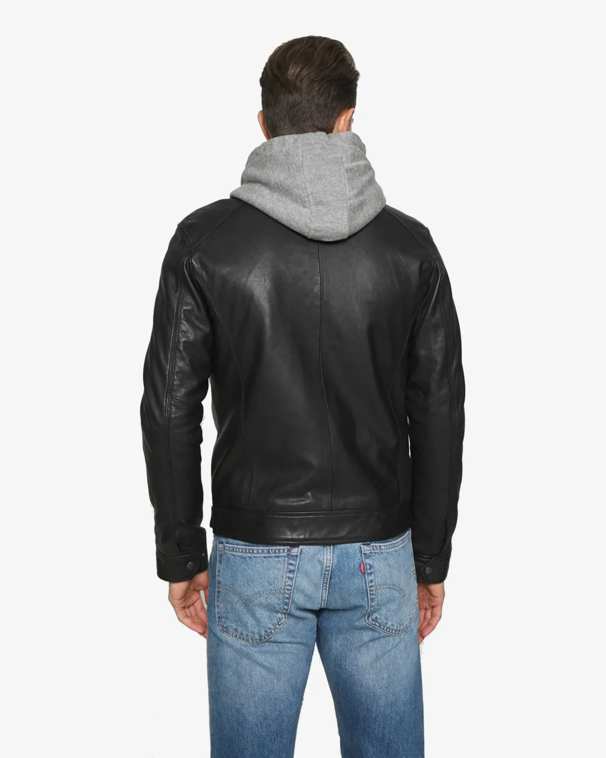 Eric Black Hooded Leather Jacket