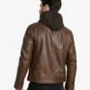 Eric Brown Hooded Leather Jacket