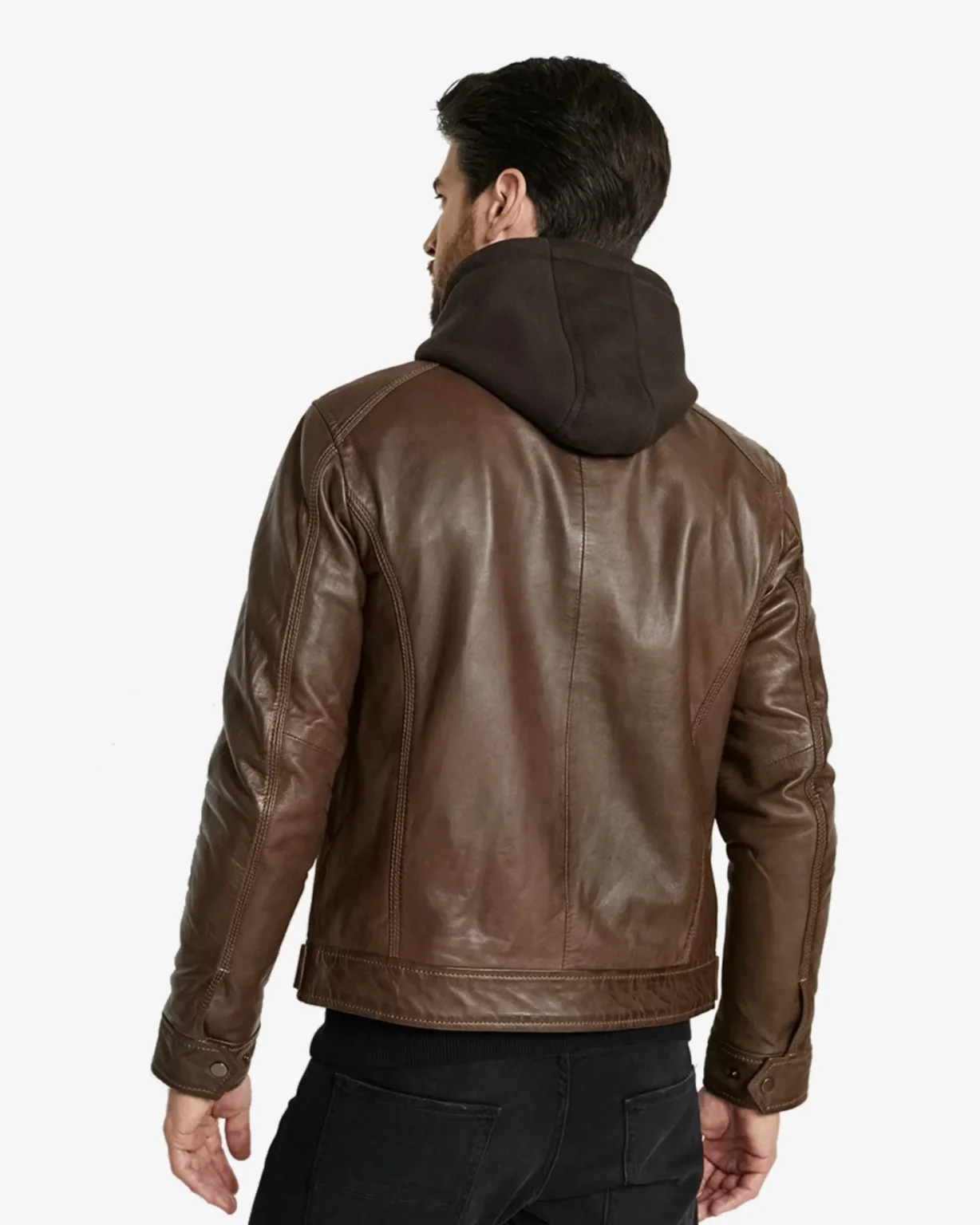 Eric Brown Hooded Leather Jacket