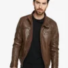 Eric Brown Hooded Leather Jacket