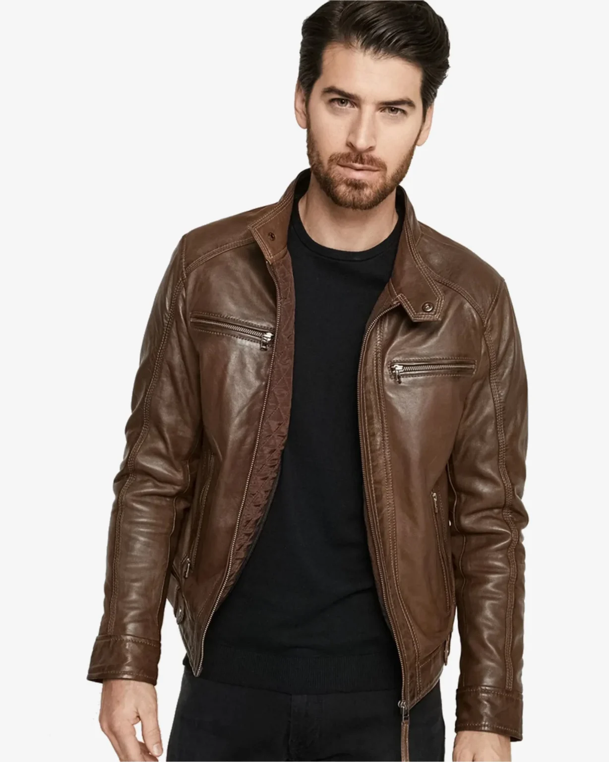 Eric Brown Hooded Leather Jacket