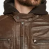 Eric Brown Hooded Leather Jacket