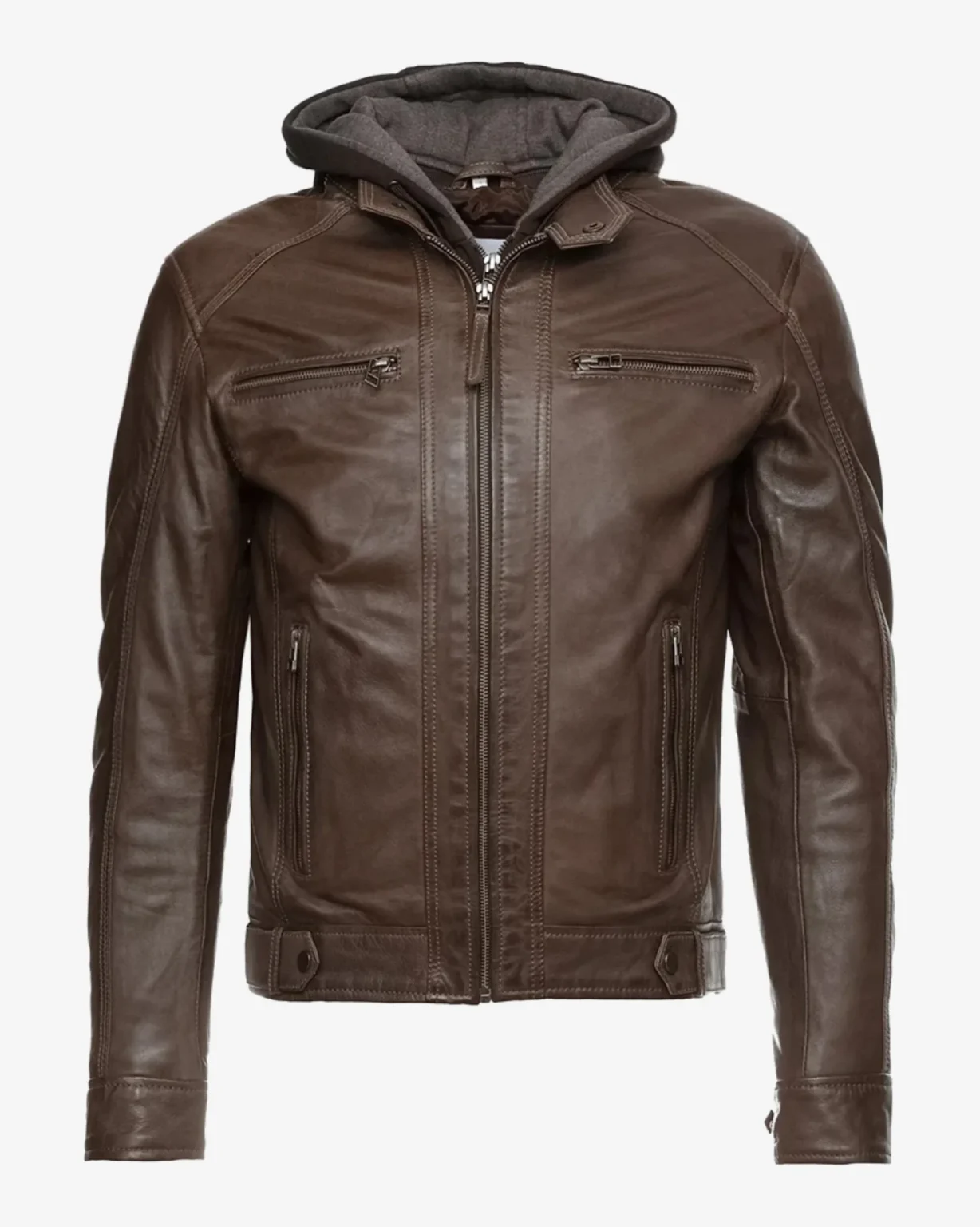 Eric Brown Hooded Leather Jacket