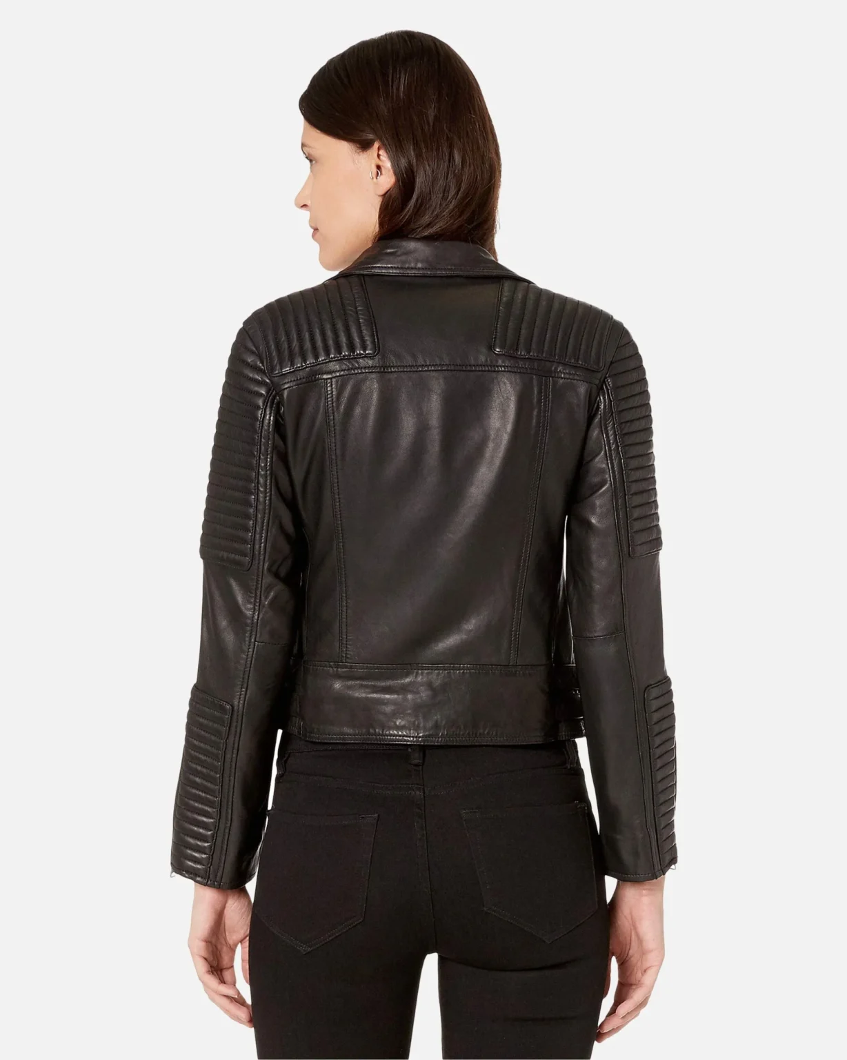 Estela Black Biker Leather Jacket