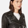 Estela Black Biker Leather Jacket