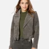 Eva Suede French Grey Moto Leather Jackets 04