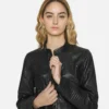 Flawn Womens Racer Leather Jacket