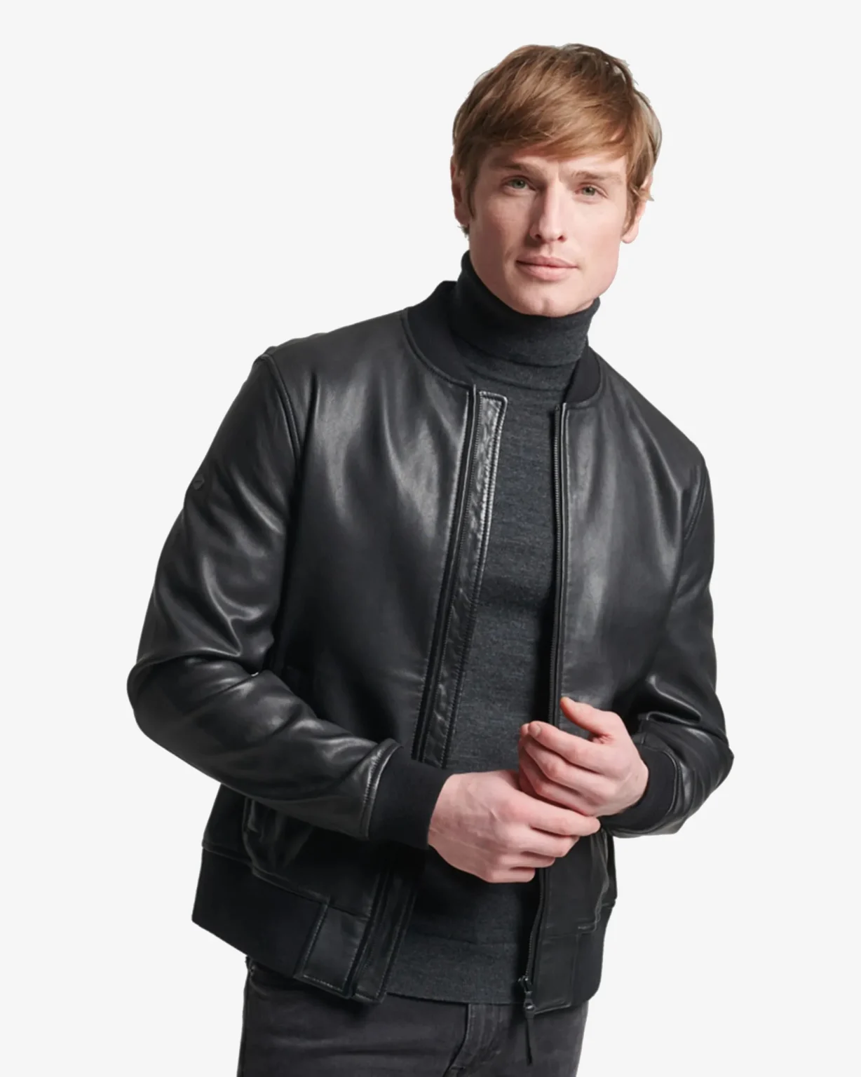 Flight Black Bomber Leather Jacket