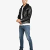 Hamp Black Hooded Leather Jacket