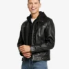 Hamp Black Hooded Leather Jacket