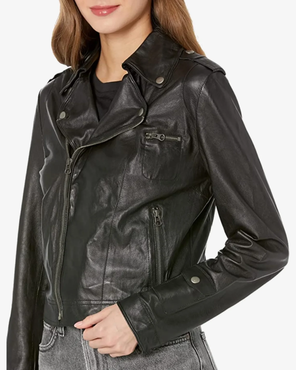 Jaket Womens Biker Leather Jacket