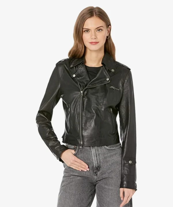 Jaket Womens Biker Leather Jacket