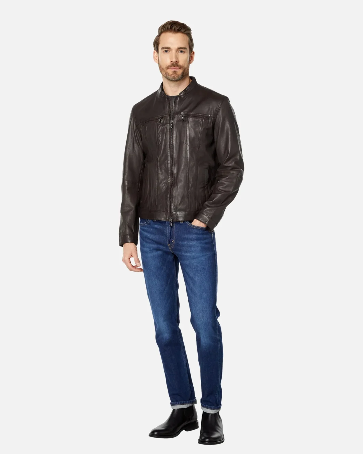 John Brown Band Collar Racer Jacket