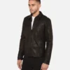 Lark Black Trucker Leather Jacket