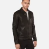 Lark Black Trucker Leather Jacket