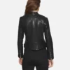 Lena Womens Jet Black Biker Leather Jacket