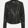 Lena Womens Jet Black Biker Leather Jacket