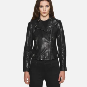 Lena Women's Jet Black Biker Leather Jacket