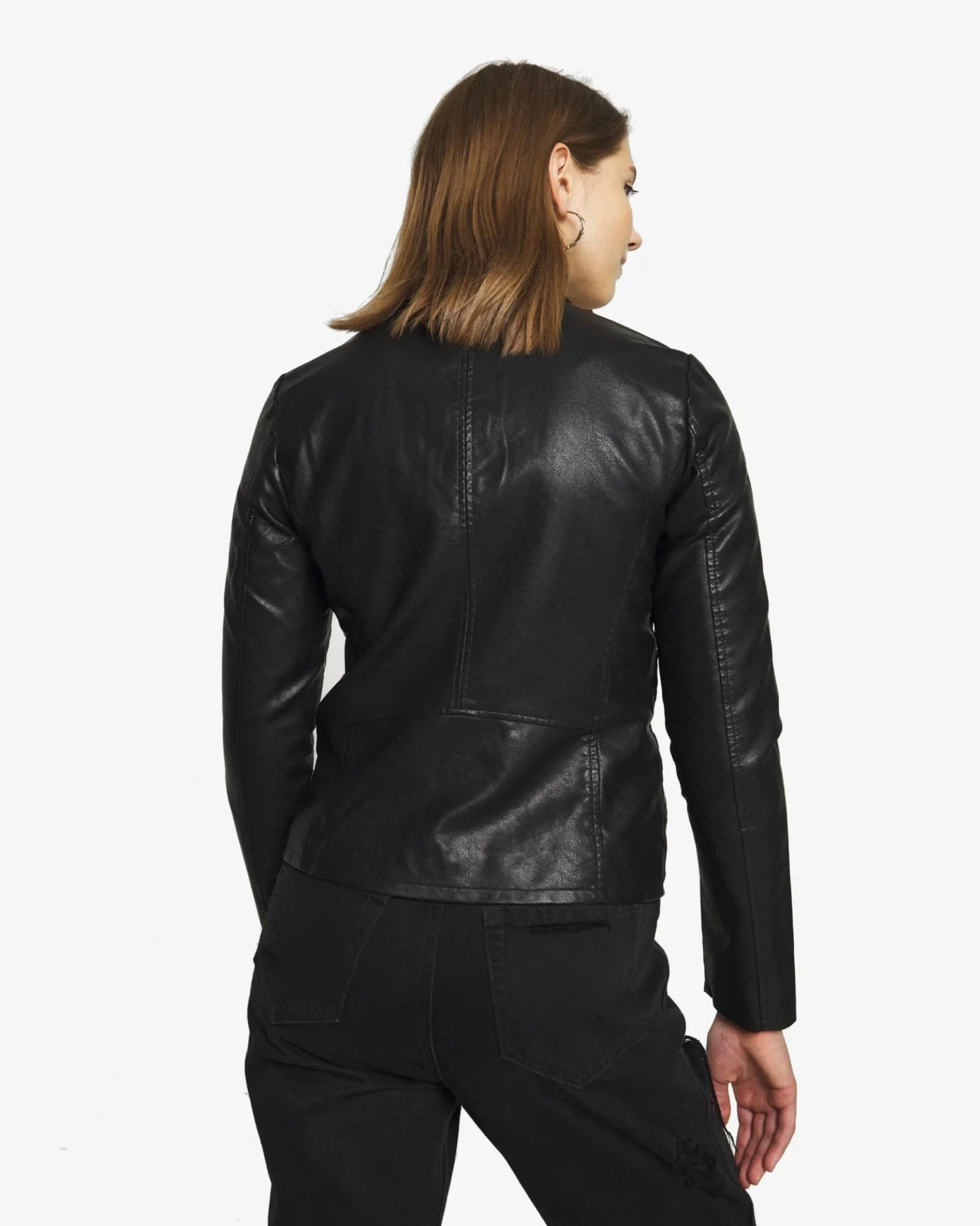 Melisa Womens Black Racer Leather Jacket