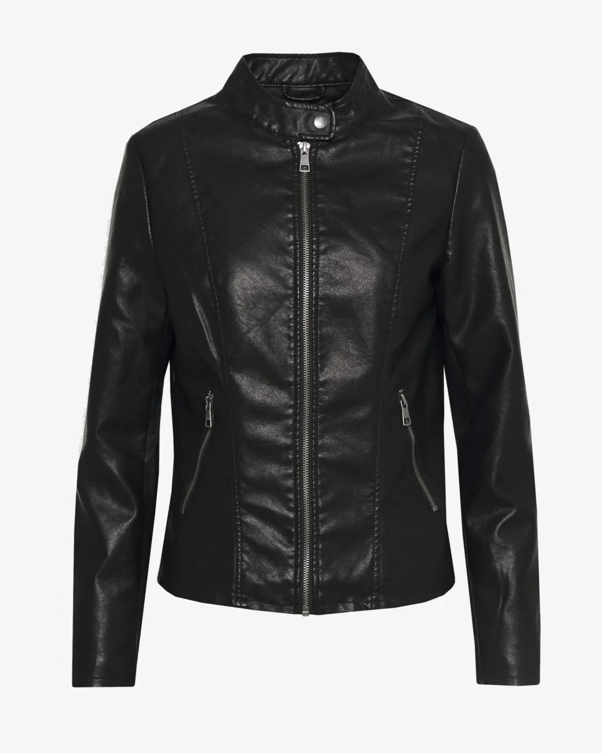 Melisa Womens Black Racer Leather Jacket