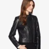 Michael Black Racer Leather Jacket