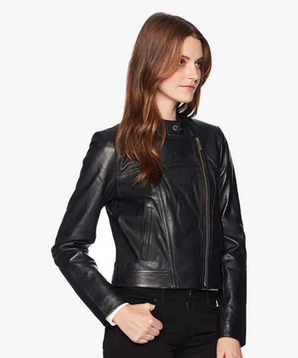 Michael Black Racer Leather Jacket