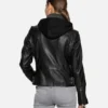 Nohl Womens Black Hooded Leather Jacket 02