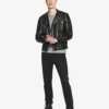 PYTON Black Biker Leather Jacket