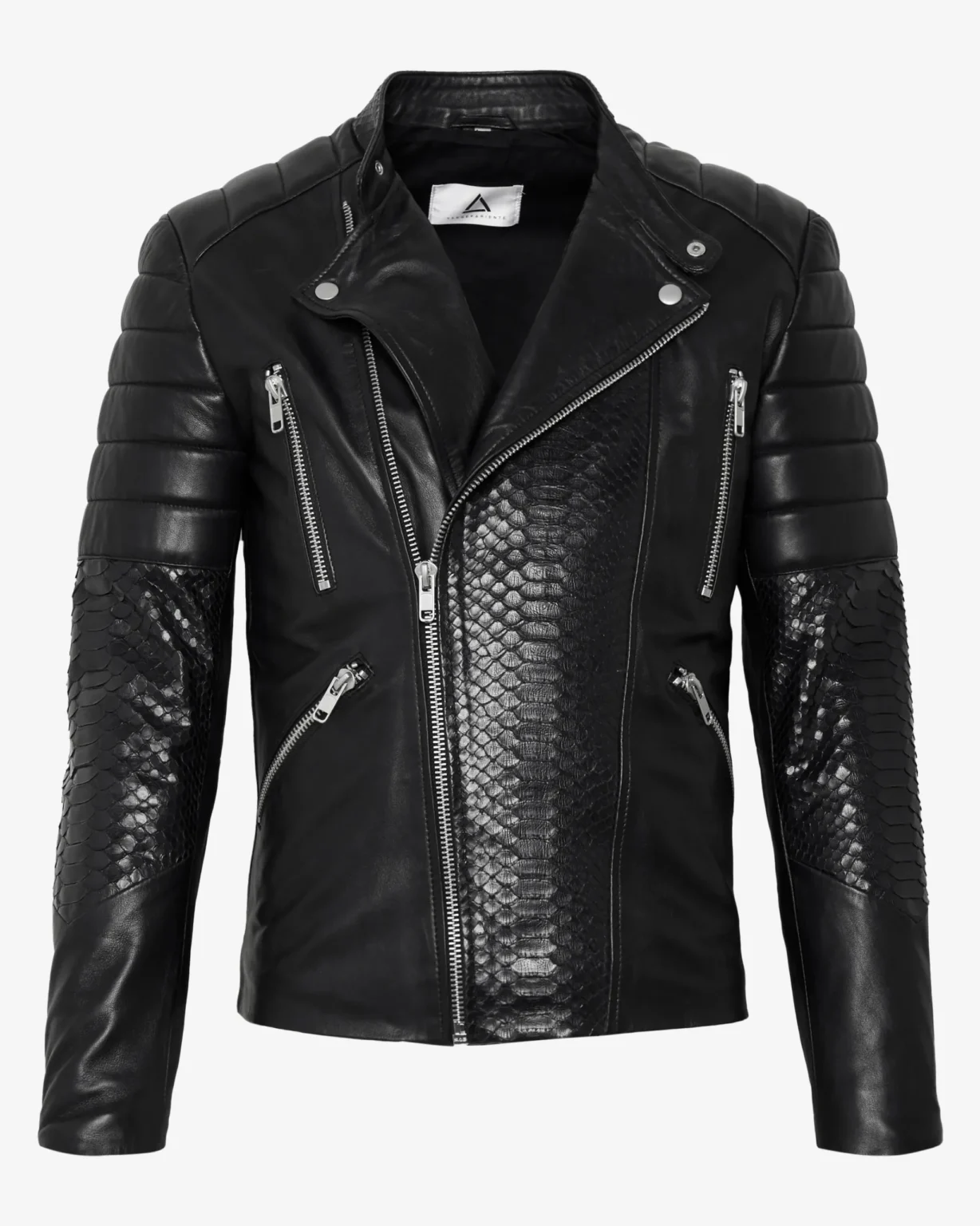 PYTON Black Biker Leather Jacket