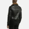 Sand Detachable Shearling Collared Leather Jacket