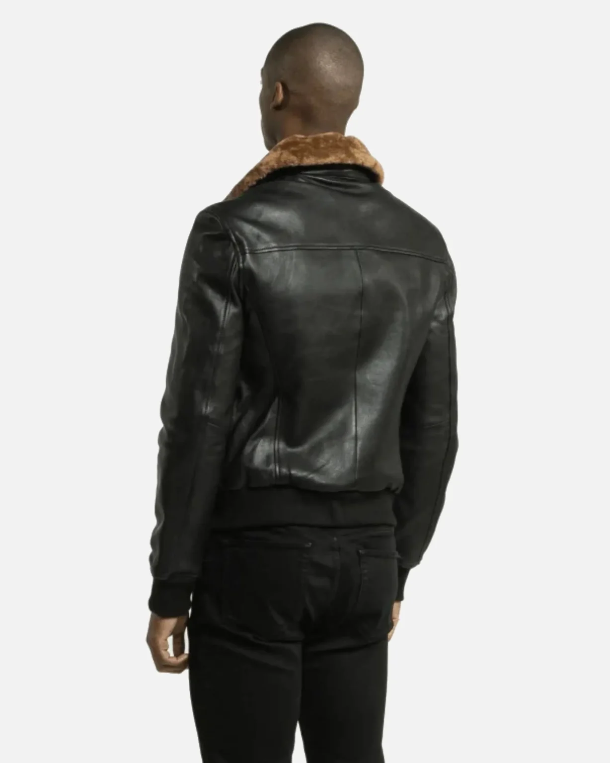 Sand Detachable Shearling Collared Leather Jacket