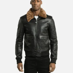 Sand Detachable Shearling Leather Jacket