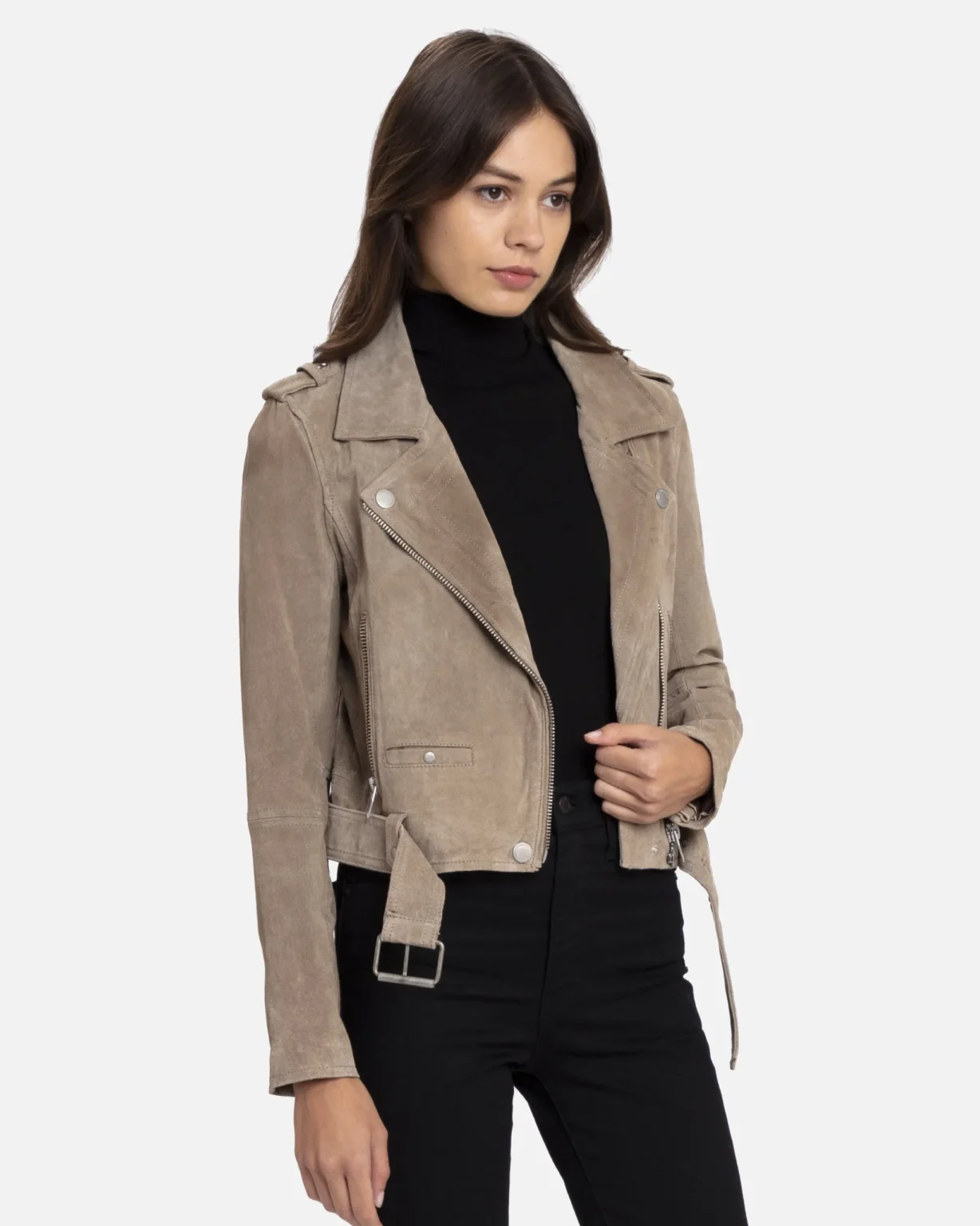 Sand Stoner Women Suede Moto Jacket