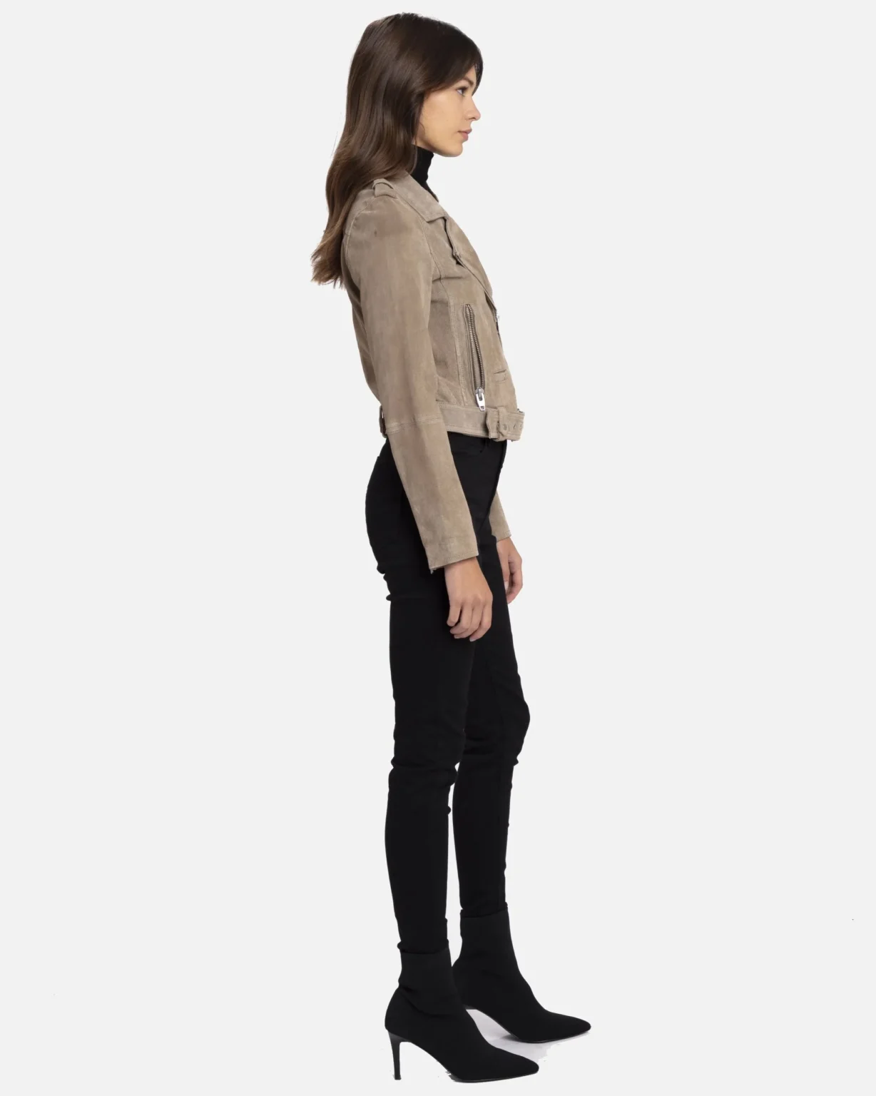 Sand Stoner Women Suede Moto Jacket