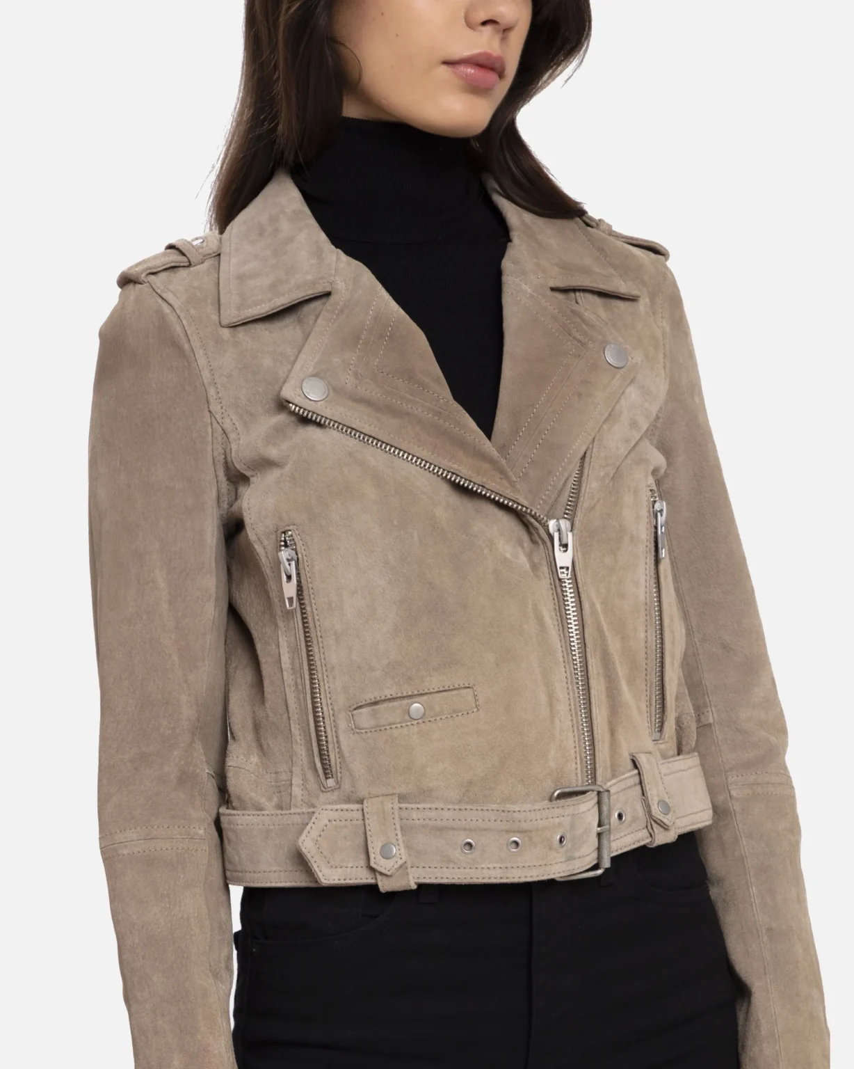 Sand Stoner Women Suede Moto Jacket