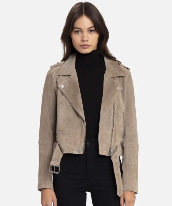 Sand Stoner Women Suede Moto Jacket