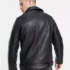 Topman Black Real Leather Biker Jacket